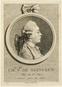 Ritratto di Charles Frederick de Heincken da Augustin de Saint Aubin