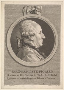 Ritratto di Jean-Baptiste Pigalle da Augustin de Saint Aubin