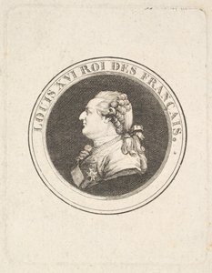 Stampa di una medaglia ritratto di Luigi XVI, probabilmente 1789-90