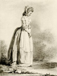 Studio di una giovane donna da Augustin de Saint Aubin