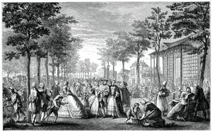 La passeggiata, Parigi da Augustin de Saint Aubin