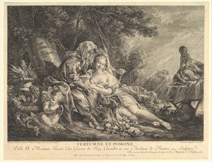 Vertumno e Pomona da Augustin de Saint Aubin