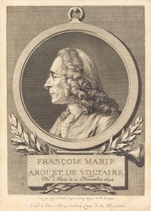 François Marie Arouet de Voltaire da Augustin de Saint Aubin after Jean Baptiste Lemoyne II