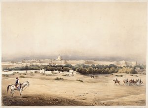 Sir Charles Napier in primo piano seguito dalla sua scorta di cavalli Scinde, Hyderabad, c.1850 da Augustine Fitzgerald