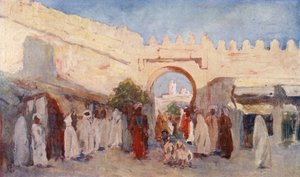 Porta della città, Kairouan (litografia a colori)