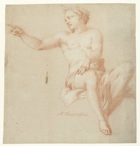 Nudo femminile seduto da Augustinus Terwesten (I)