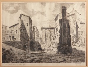 Roma, Portico di Ottavia e le rovine del Teatro di Marcello da Augusto Baracchi