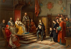 Federico III, pressato a marciare contro i Turchi dal poeta triestino Raffaele Zovenzoni, di Augusto Tominz