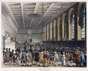 Interno della Dogana, Londra, 1808 da Augustus Charles Pugin, Thomas Rowlandson
