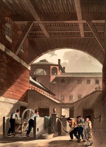 Motore ad acqua alla prigione di Cold Bath Fields, Londra da Augustus Charles Pugin, Thomas Rowlandson