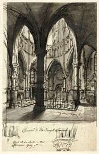 Coro della Chiesa del Tempio da Augustus Charles Pugin