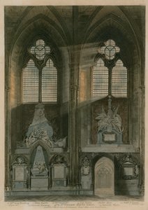 Quarta e quinta finestra, navata sud, Abbazia di Westminster, Londra da Augustus Charles Pugin