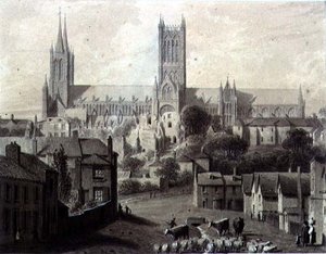 Cattedrale di Lincoln da Sud da Augustus Charles Pugin