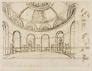 Sala rotonda della banca da Augustus Charles Pugin