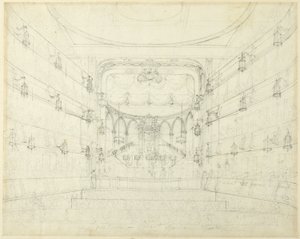 Studio per un oratorio-Covent Garden Theater, da Microcosmo di Londra da Augustus Charles Pugin
