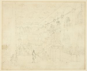 Studio per la Cappella della Società Filantropica, da Microcosmo di Londra da Augustus Charles Pugin