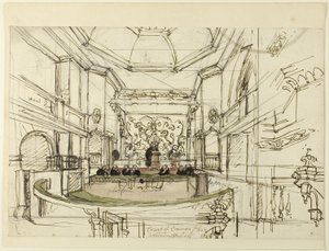 Studio per la Court of Common Pleas, Westminster Hall, da Microcosmo di Londra da Augustus Charles Pugin