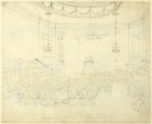 Studio per la Debating Society di Piccadilly, da Microcosmo di Londra da Augustus Charles Pugin