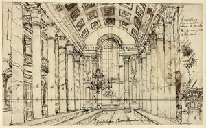 Studio per Egyptian Hall Mansion House, da Microcosm of London da Augustus Charles Pugin