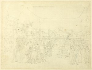 Studio per la mostra di disegni acquerellati, Old Bond Steet, da Microcosmo di Londra da Augustus Charles Pugin