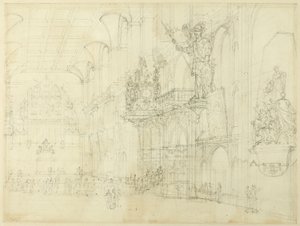 Studio per Guild Hall, da Microcosmo di Londra da Augustus Charles Pugin