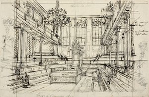 Studio per la Camera dei Comuni, da Microcosmo di Londra da Augustus Charles Pugin