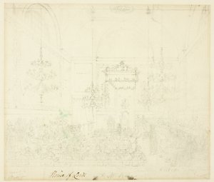 Studio per la Camera dei Lord, da Microcosm of London da Augustus Charles Pugin