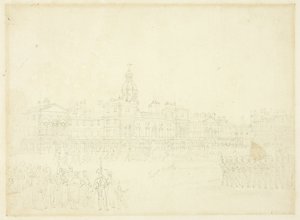 Studio per la guardia montante, St James Park, da Microcosm of London da Augustus Charles Pugin