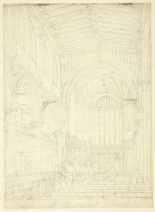 Studio per la chiesa di St. Margaret, da Microcosmo di Londra da Augustus Charles Pugin