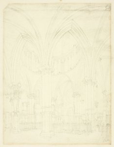 Studio per la Temple Church, da Microcosm of London da Augustus Charles Pugin