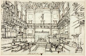 Studio per la Cappella di Whitehall, da Microcosm of London da Augustus Charles Pugin
