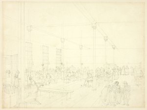 Studio per la Workhouse, Parrocchia di St. James, da Microcosmo di Londra da Augustus Charles Pugin