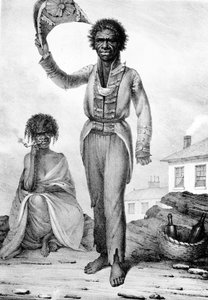 Bungaree, un capo nativo del Nuovo Galles del Sud, inciso da Charles Joseph Hullmandel, 1830