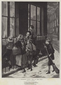 Una festa di Natale, fuori al freddo