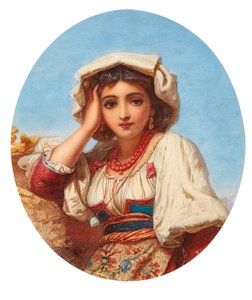 Testa di una ragazza italiana da Augustus Jules Bouvier