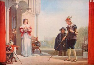 Shakespeare: Slender e Anne Page, Le allegre comari di Windsor, Atto I, Scena 1 da Augustus Wall (after) Callcott