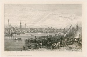Costruzione del nuovo London Bridge da Augustus Wall Callcott