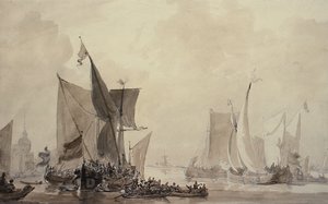 Scena marina con navi olandesi da Augustus Wall Callcott