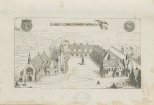 Alton - Esterno della Scuola del Convento di San Giovanni: incisione, 1842
