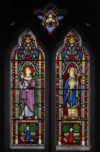 Edoardo il Confessore e San Cuthbert, finestra della cappella, c.1844 da Augustus Welby Northmore Pugin