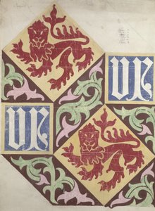 Progetto del pavimento per le Case del Parlamento da Augustus Welby Northmore Pugin