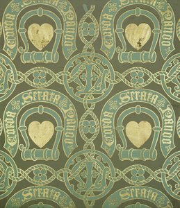 Motivo a Cuore, Disegno di Carta da Parati Ecclesiastica da Augustus Welby Northmore Pugin
