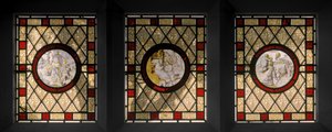 Finestre della biblioteca con tondi olandesi, c.1844 da Augustus Welby Northmore Pugin