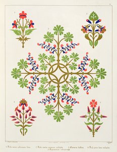 Motivo di rose, design per carta da parati, stampato da M. e N. Hanhart da Augustus Welby Northmore Pugin