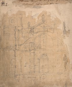 Sezione attraverso la Navata della Cattedrale di San Paolo Guardando a Ovest da Augustus Welby Northmore Pugin