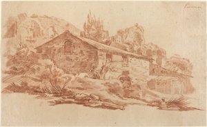 Edificio rustico tra rovine romane da Aureliano Milani