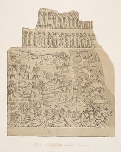 Campo di battaglia (Kouyunjik), dai Monumenti di Ninive, pub. 1849 da Austen Henry Layard