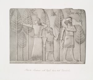 Cacciatori con gazzella, lepre e uccelli (Khorsabad) da Austen Henry Layard