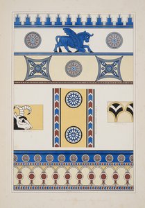 Ornamenti dipinti da Nimroud, da Monumenti di Ninive, pub. 1849
