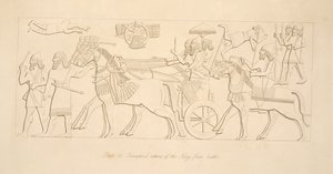 Ritorno trionfale del re dalla battaglia, da Monumenti di Ninive, pub. 1849 da Austen Henry Layard